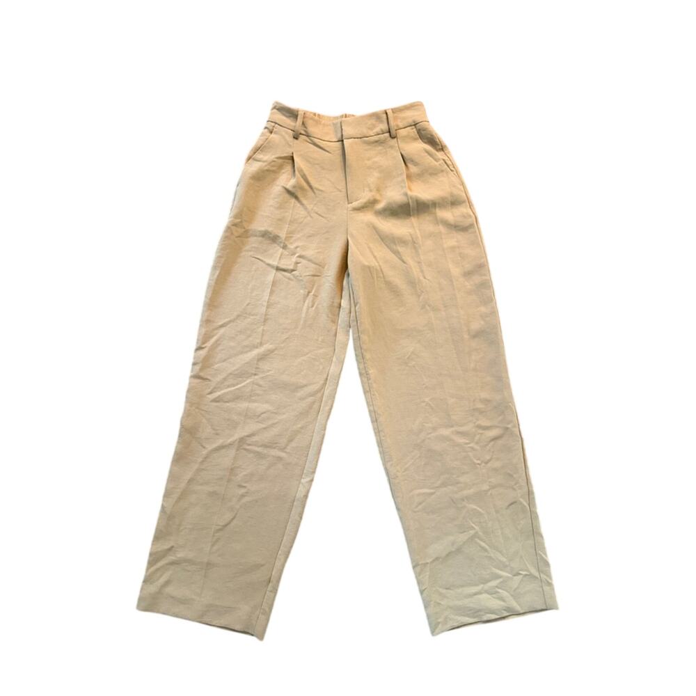 A new day Women's Light Khaki Pleated High-Rise Trousers